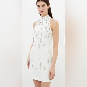 NWT Crystal Embellished Mini Halter Dress